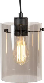 Inteligentna lampa wisząca czarna z przydymionym szkłem, w tym 4 WiFi ST64 - Dome