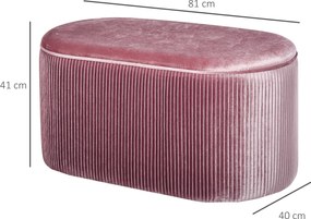 HOMCOM Ławka tapicerowana z pojemnikiem styl francuski elegancka różowa aksamitna do salonu | Aosom PL