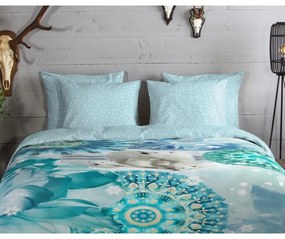 Niebieska flanelowa pościel jednoosobowa 140x200 cm Seppo – HIP