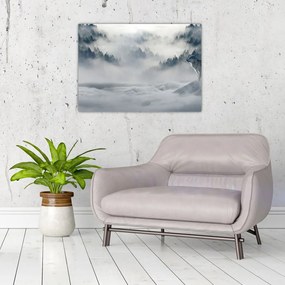 Obraz na szkle - wilki (70x50 cm)
