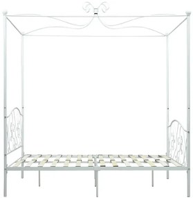 Łóżko metalowe z baldachimem w kolorze białym 180x200 cm - Ifrexi