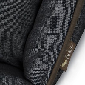 Ciemnoniebieskie legowisko dla psów 100x75 cm Lounge Bed Denim Medieval Blue / Dark Chocolate L – P.L.A.Y.
