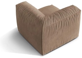 Jasnobrązowy aksamitny moduł sofy (strona zmienna) Martina – Micadoni