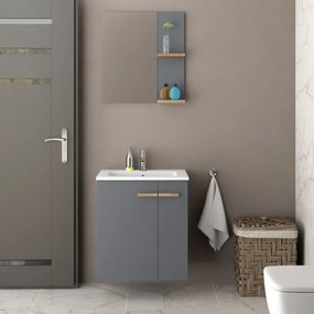 Lustro łazienkowe L-WOOD 59 cm antracyt KROFAM