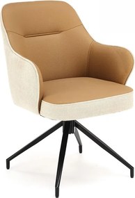 Brązowy obrotowy fotel tapicerowany S5-N71