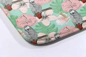 Antypoślizgowy dywanik łazienkowy Antypoślizgowy dywanik łazienkowy Ptaki Papuga Kwiaty