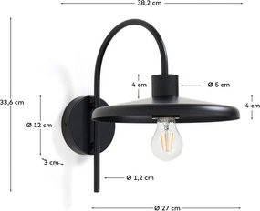 Czarny kinkiet ø 27 cm Nuvira – Kave Home