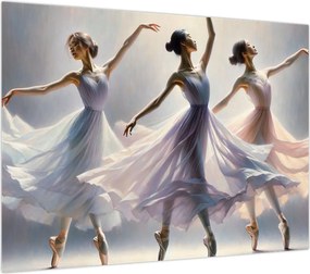 Obraz na szkle - Trzy baletki (70x50 cm)