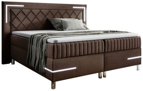 Brązowe welurowe łóżko pikowane z pojemnikiem 5 rozmiarów M0-R10