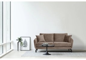 Brązowoszara sofa z aksamitnym obiciem Scandic Magic, szer. 190 cm