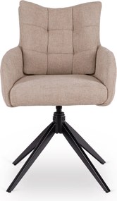 Krzesło Tapicerowane Obrotowe do Salonu JULY Beżowe Nowoczesne