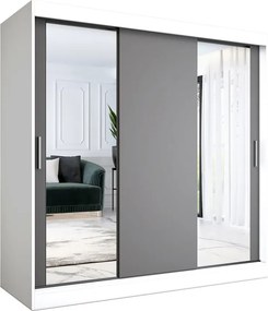Szafa przesuwna biały + antracyt 200 cm E3-G24