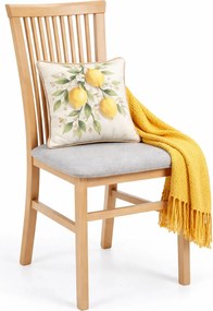 Drewniane Krzesło Z Tapicerowanym Siedziskiem Dąb Artisan + Szary T7-Z67