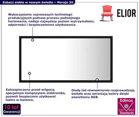 Czarne wiszące lustro LED - Marajo 3X