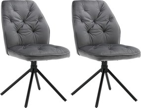 Krzesła do jadalni zestaw 2 szt. - materiał i metal - szary - GERST