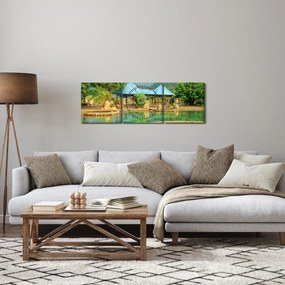 Obraz - Shanghai hotel park (z zegarem) (90x30 cm)