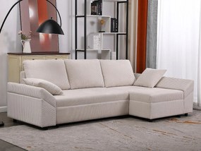 Narożnik sztruksowy "Vaugirard II" - 3-osobowy - Beżowy