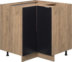 Szafka narożna czarne paski 80.5x51.6x82 fame-line