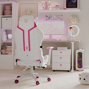 Fotel gamingowy Diablo X-Ray 2.0 Normal Size, biało-różowy