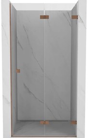 Mexen Lunar-F drzwi prysznicowe składane prawe 50 cm, transparent, miedź szczotkowana - 836-050-000-65-00-P