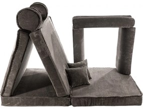 Aesthetic sztruksowa sofa dziecięca, brązowa - meowbaby®