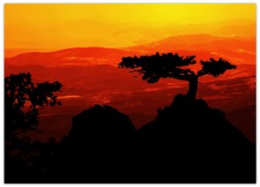 Obraz na szkle - Zachód słońca (70x50 cm)