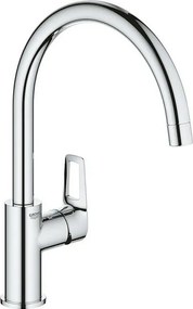 Bateria Kuchenna Jednouchwytowa BauLoop 31368001 - Wysoki Obrotowy Uchwyt - Chrom GROHE