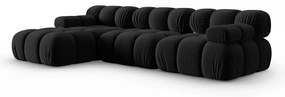 Czarna aksamitna sofa 285 cm Bellis – Micadoni Home