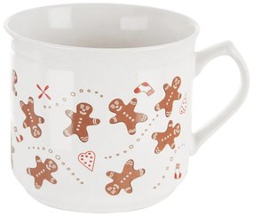 Biały ceramiczny kubek ze świątecznym motywem 500 ml Gingerbread – Dakls