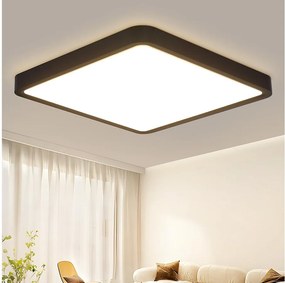 NETTLIFE LED Łazienka Sufitowa Lampa 23 W Płaska Lampa Czarna 23 cm Ciepła Biała Lampa IP44 Wodoodporna Lampa Kuchenna do Kuchni