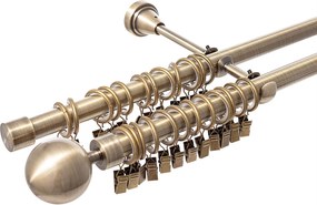 Karnisz podwójny Elegant antique brass 200cm
