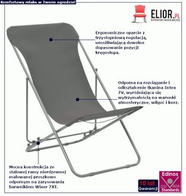 Komplet szarych krzeseł plażowych - Ansel