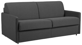 Kanapa 3-osobowa z ekspresowym mechanizmem rozkładania z tkaniny CALIFE - Kolor: szary - Wymiary miejsca do spania: 140 cm - Materac 22 cm z pamięcią kształtu