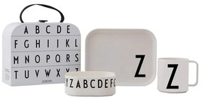 3-częściowy zestaw naczyń dla dzieci z kuferkiem Design Letters Classics Z