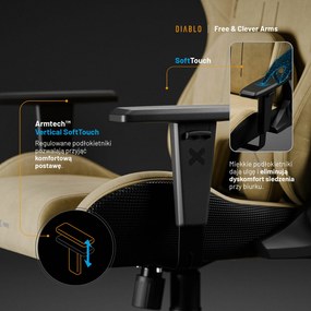 Fotel gamingowy Diablo X.One Prime, Broken Gold, Normal Size
