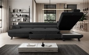 Narożnik RAVEN XL wolnostojący z funkcją spania tkanina Artico 37439 Antracytowy WERSAL