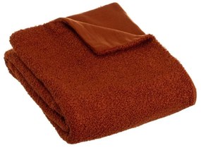 Ceglasty koc z materiału sherpa 130x160 cm Sherpa Bouclé – Casa Selección