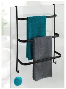 Czarny wieszak na ręczniki Wenko Towel Holder Black, 21x54 cm