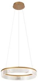 Nowoczesna lampa wisząca mosiężna 59 cm z LED z 3-stopniową regulacją ściemniania - Żyrandol Anello Nowoczesny Oswietlenie wewnetrzne