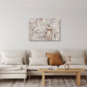Obraz na szkle bogini z motywem kwiatowym (70x50 cm)