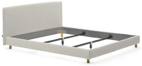 Szare tapicerowane łóżko dwuosobowe bez stelaża 180x200 cm Valma – Kave Home