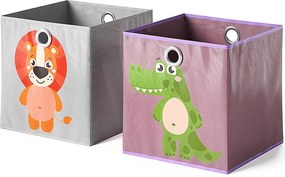 Skrzynia składana szary/fioletowy 30x30x30