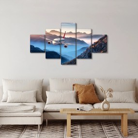 Obraz - Samolot nad szczytami gór (125x70 cm)
