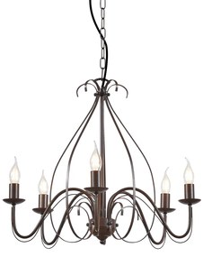 Klasyczny żyrandol rdzawy brąz 5-punktowy - Giuseppe