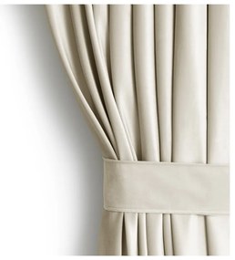 Beżowa aksamitna zasłona częściowo zaciemniająca (dimout) 140x245 cm Pleat – Restilo