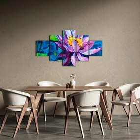 Obraz lilii wodnej na wodzie (125x70 cm)