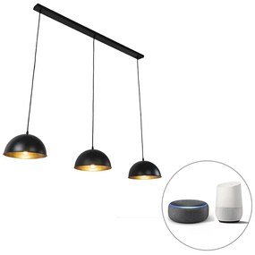 Inteligentna lampa wisząca czarna ze złotym 3-punktowym oświetleniem z WiFi A60 - MagnaxPrzemysłowy Oswietlenie wewnetrzne