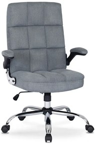 Szary Fotel Tapicerowany Biurowy Pikowany 120 Cm M6-K51