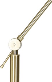 Nowoczesna lampa stojąca złota z abażurem białym 50 cm regulowana - Editor