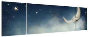 Obraz - Księżyc z gwiazdami (170x50 cm)